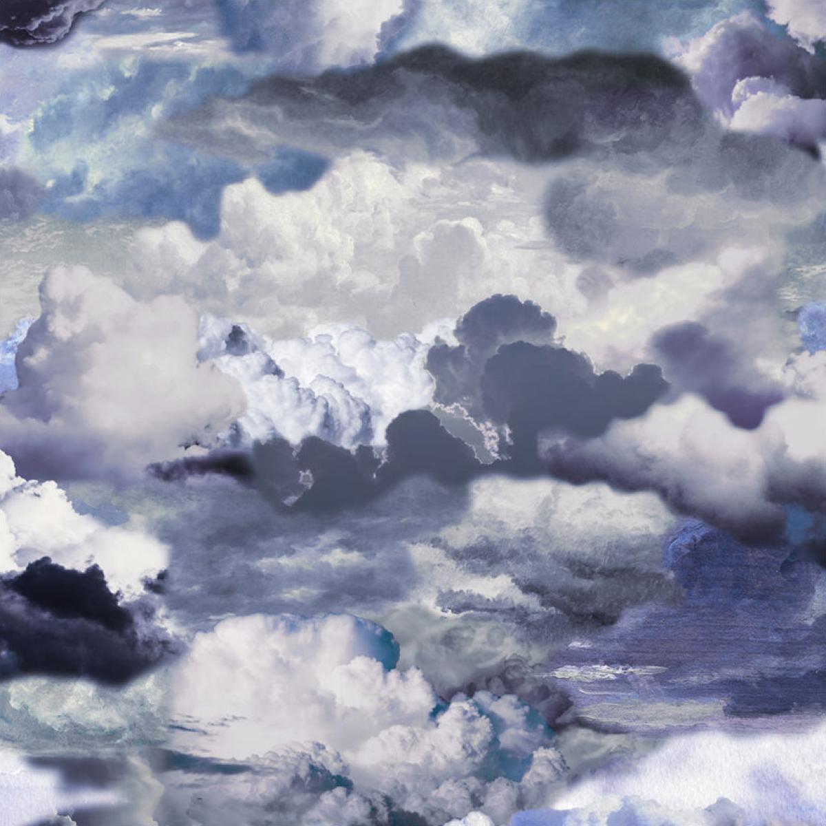 Tapis Walking on Clouds Dusk tissu bleu / 350 x 350 cm - Moooi Carpets