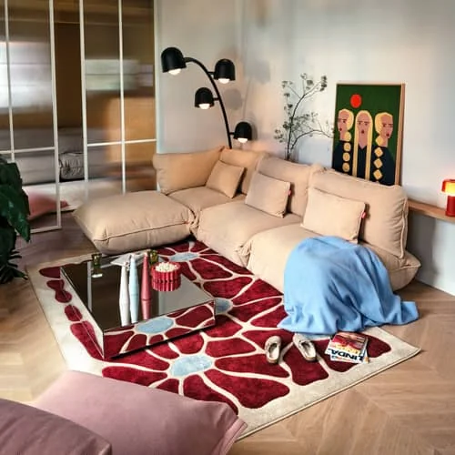 Groovy Bloom Rug textile red / 290 x 200 cm - Fatboy – image 4