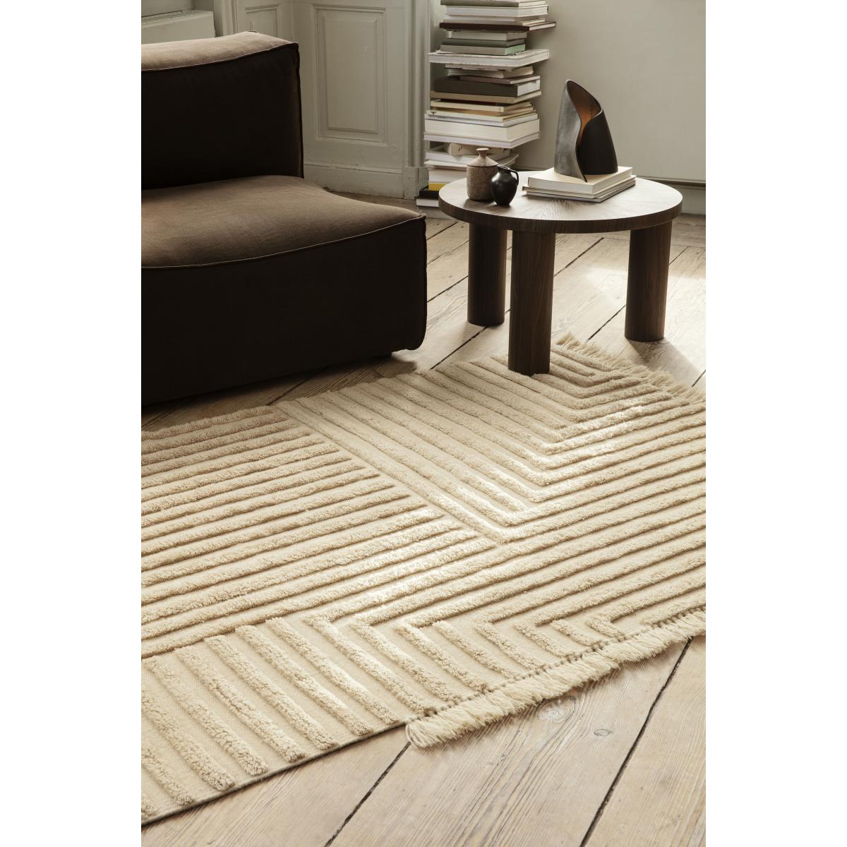 Crease Wool Large Rug - / 250 x 160 cm - Hand-woven and tufted wool by Ferm Living Beige – image 5