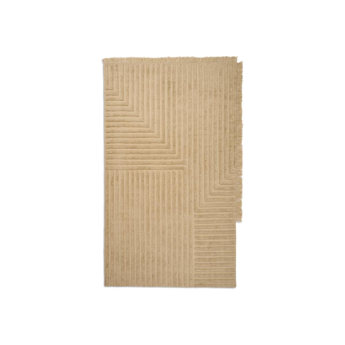 Crease Wool Large Rug - / 250 x 160 cm - Hand-woven and tufted wool by Ferm Living Beige – image 1
