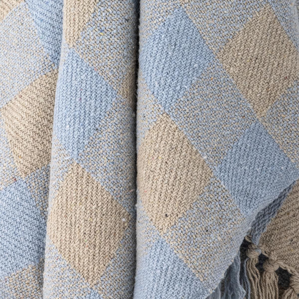 Largs Plaid textile blue / 160 x 130 cm - Recycled cotton - Bloomingville – image 4