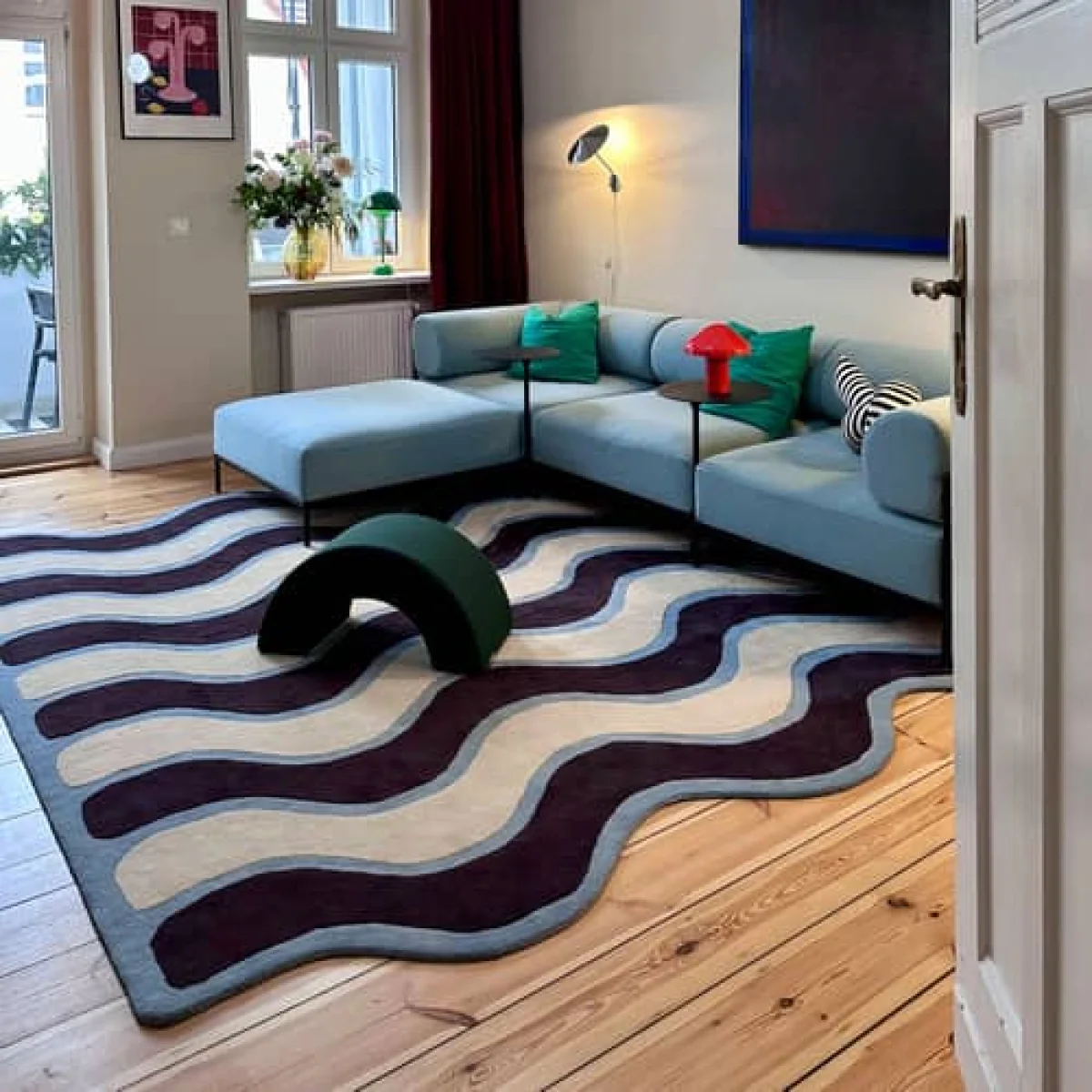 Waves Rug textile multicoloured / 200 x 200 cm - Hand-tufted - COLORTHERAPIS – image 2
