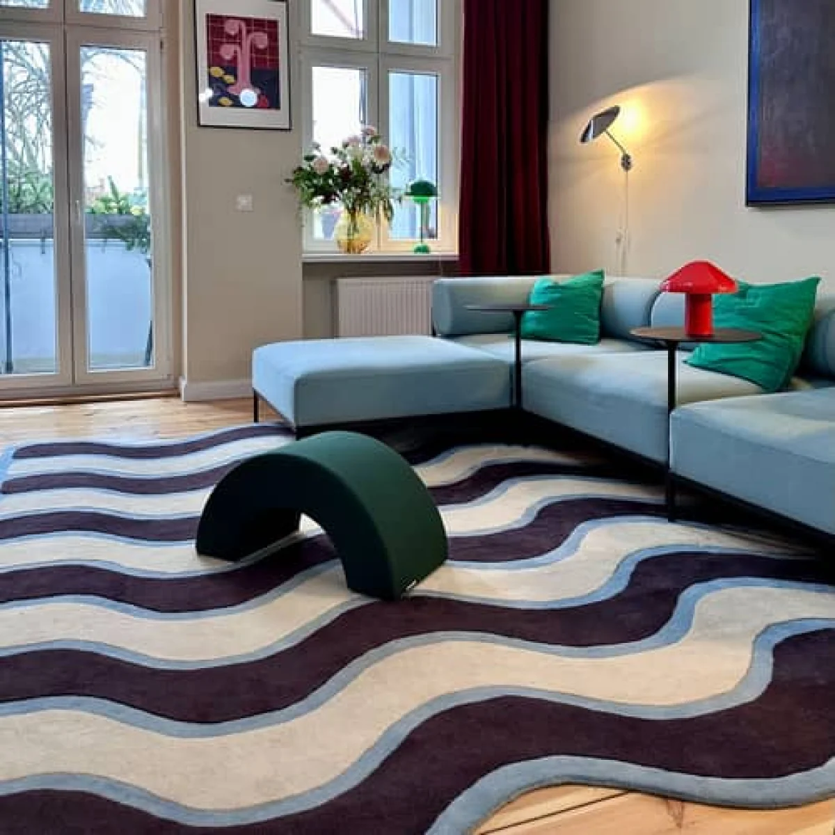 Waves Rug textile multicoloured / 200 x 200 cm - Hand-tufted - COLORTHERAPIS – image 4
