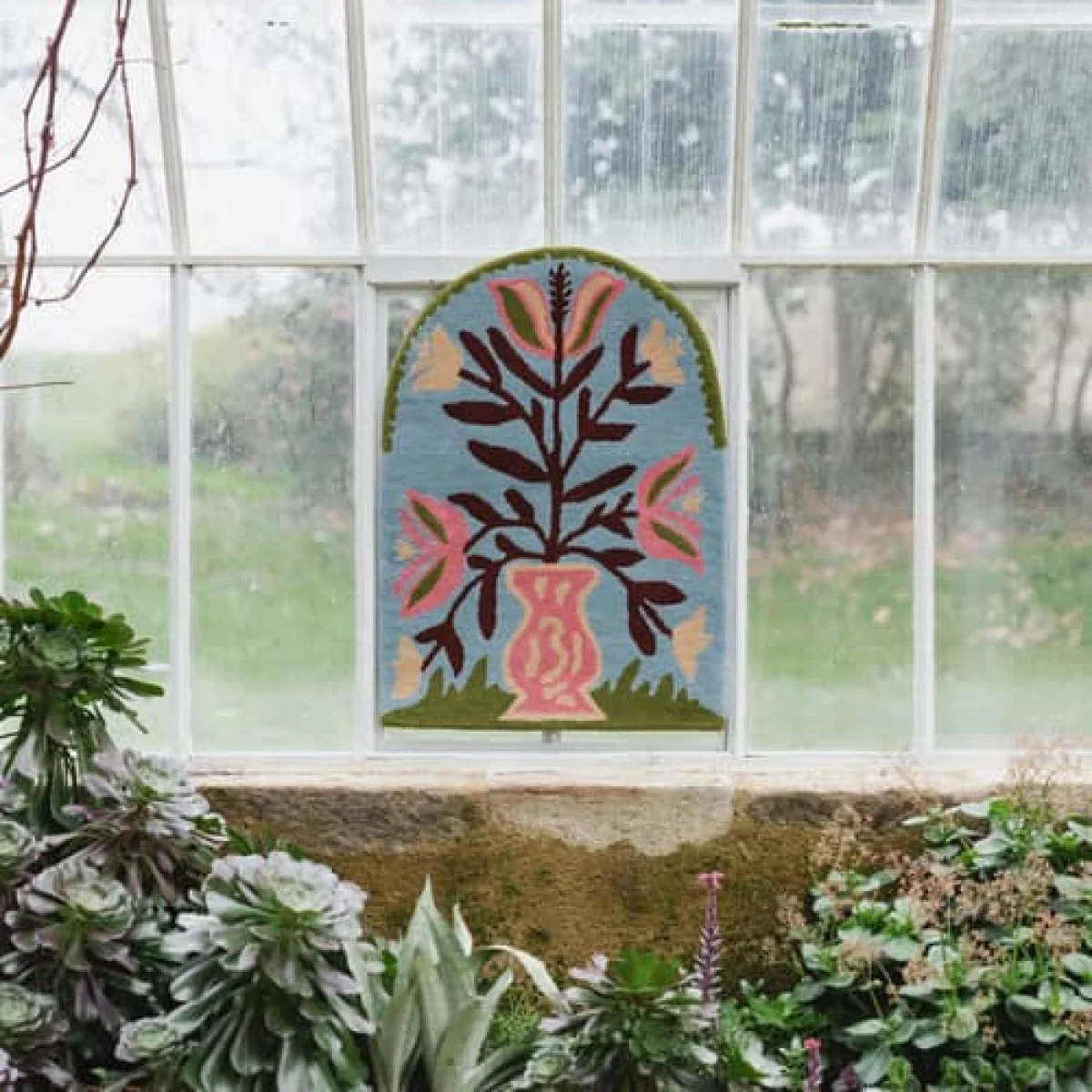 Garden Views Wall decoration textile multicoloured / 77 x 55 cm - Limited Edition by Blumenhaus - COLORTHERAPIS – image 2