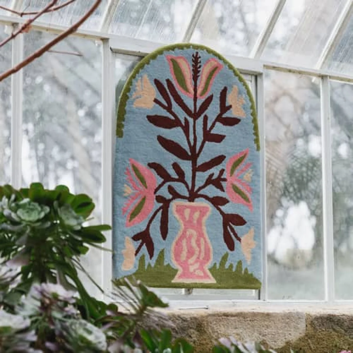 Garden Views Wall decoration textile multicoloured / 77 x 55 cm - Limited Edition by Blumenhaus - COLORTHERAPIS – image 3