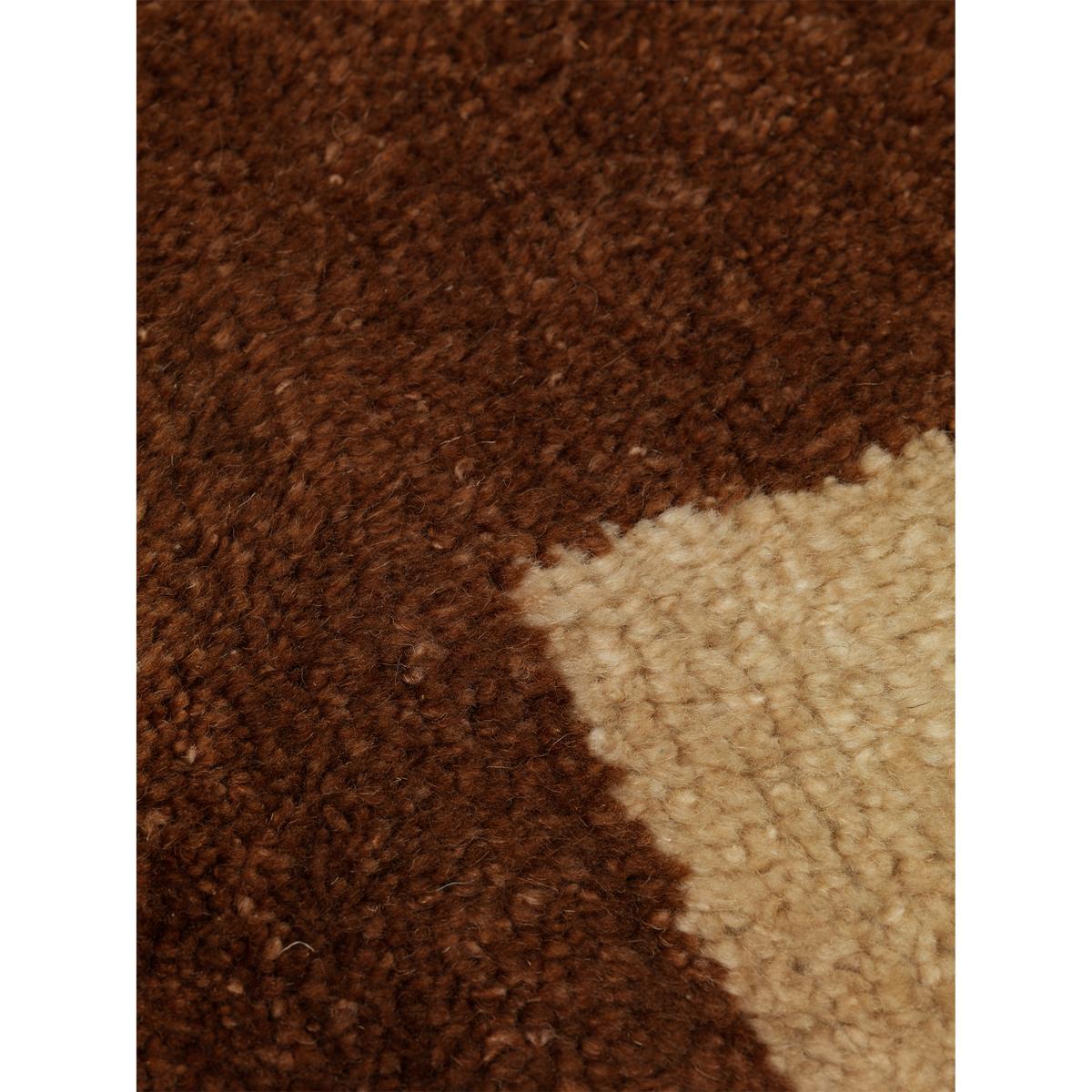 Mara handknotted rug 120x180 cm Dark Brick-off-white – image 2