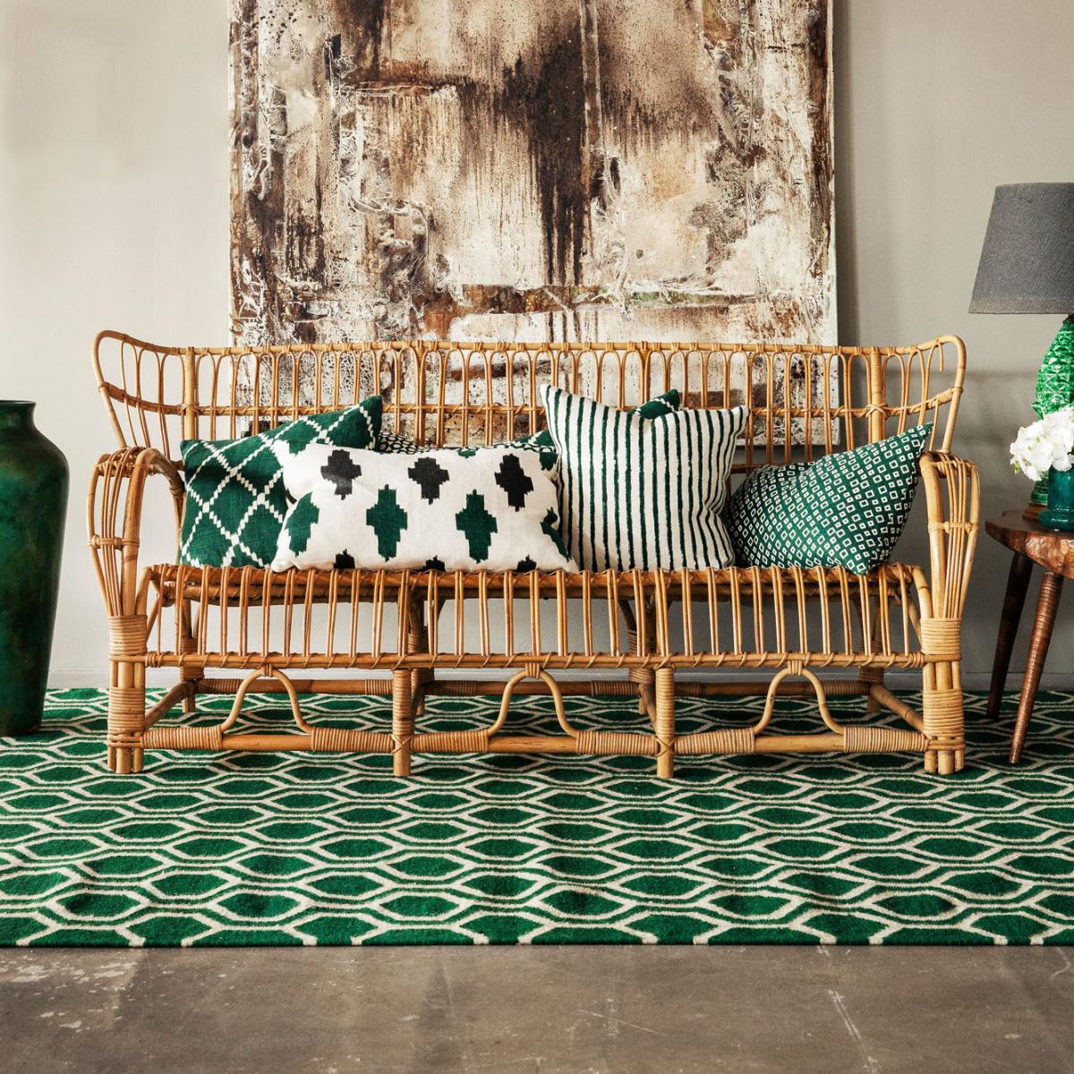 Varanasi rug 180x272 cm Green-off white – image 2