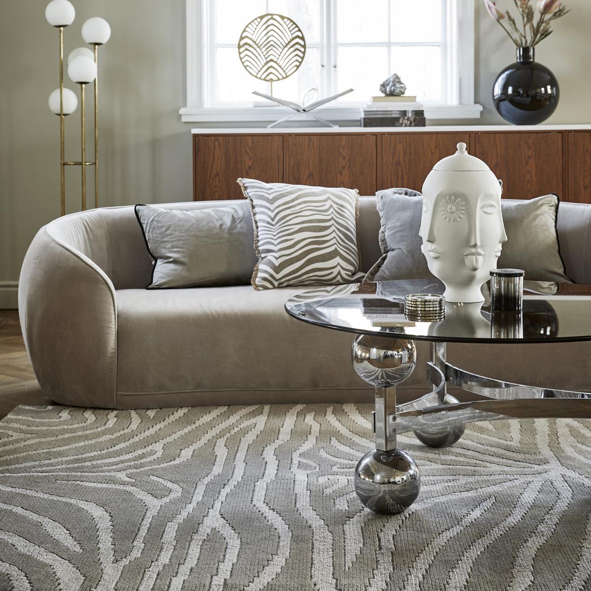 Zebra rug 170x230 cm Greige-linne – image 3