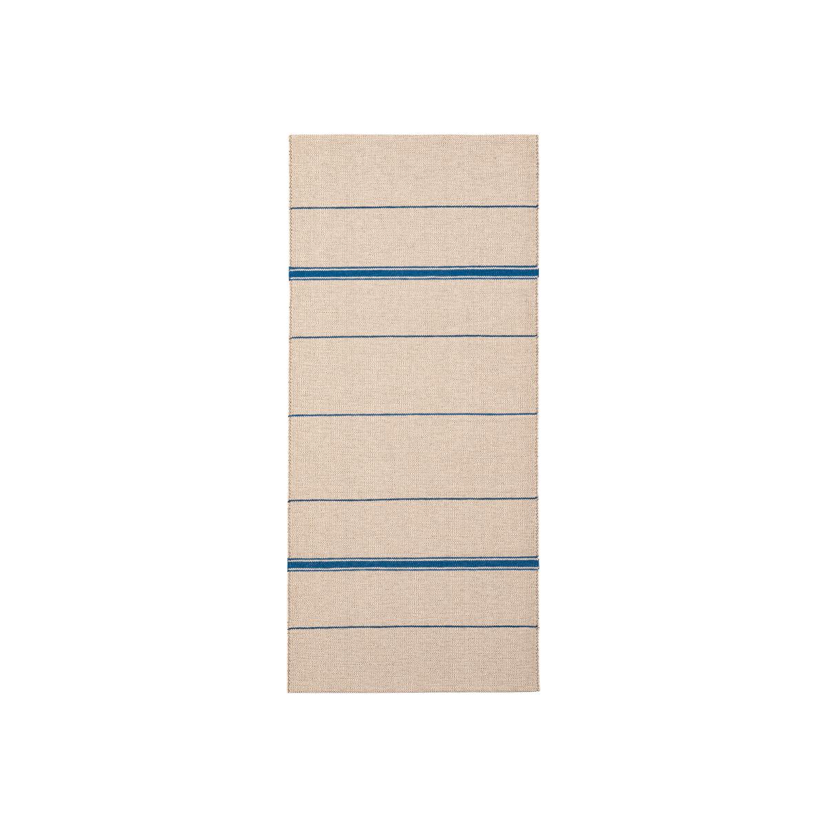 Trapeze rug indigo (cream white-blue) 80x300 cm – image 1