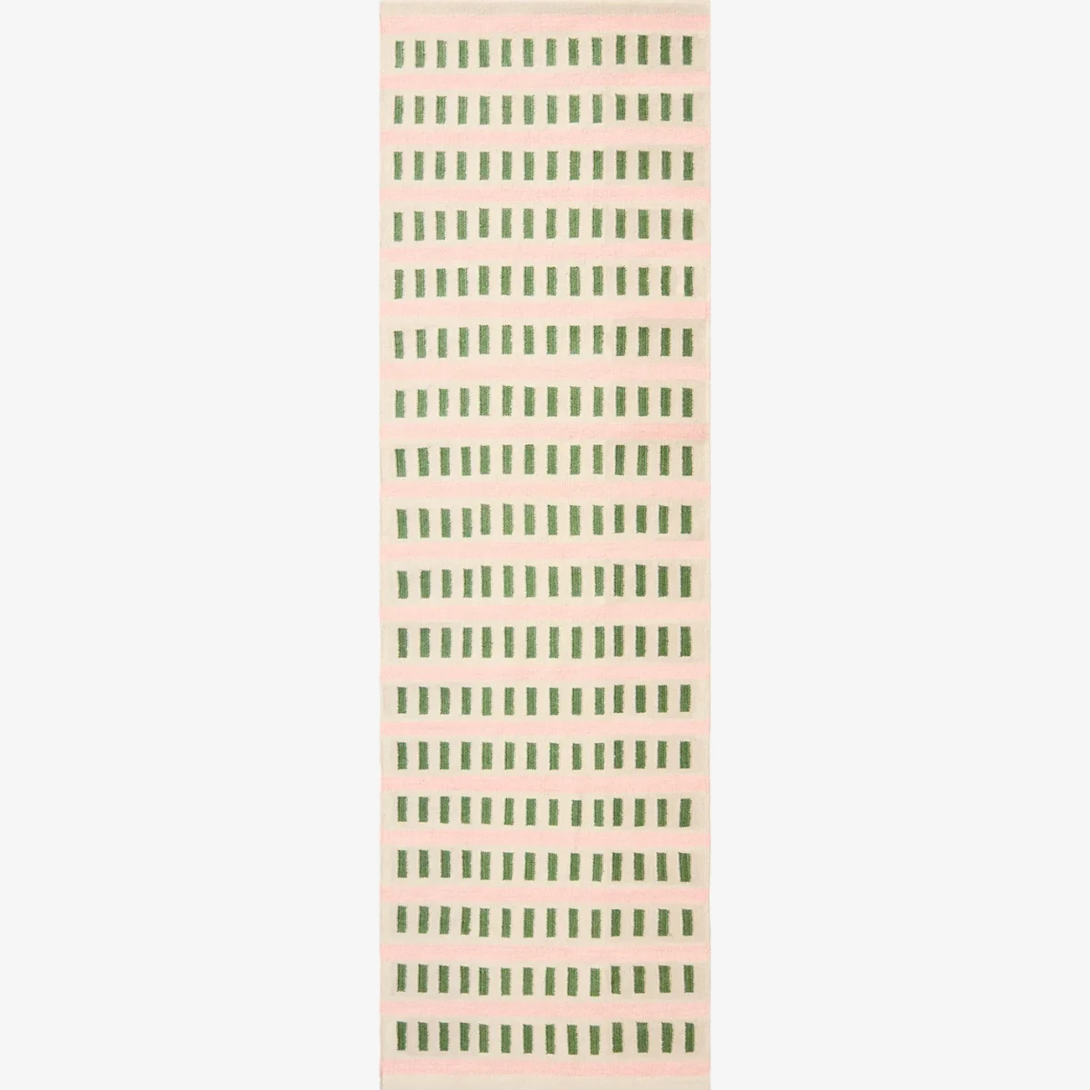 Chhatwal & Jonsson Ladakh wool rug Off white-cactus green-dusty pink 80x250 cm