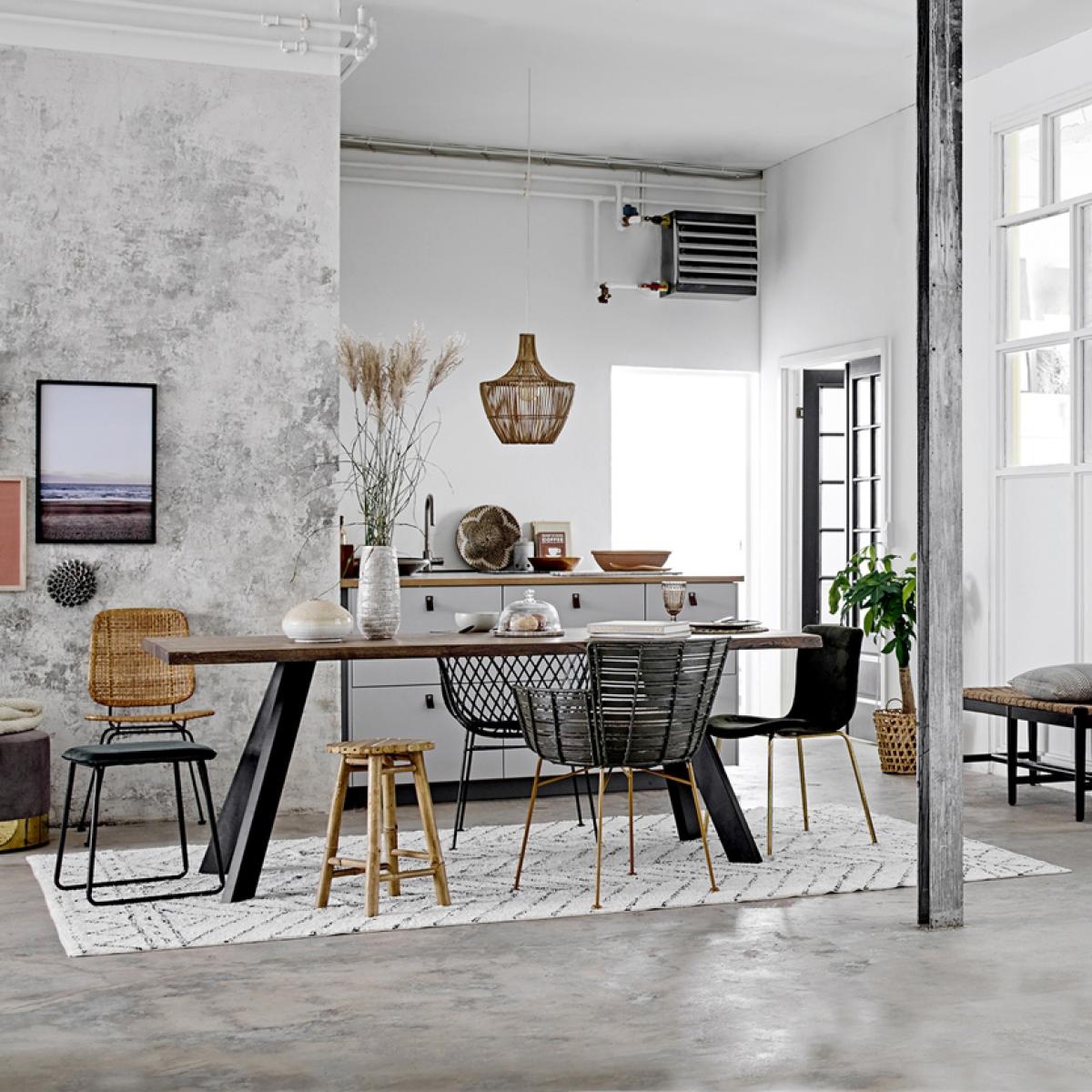 Bloomingville patterned cotton rug Black-white – image 5