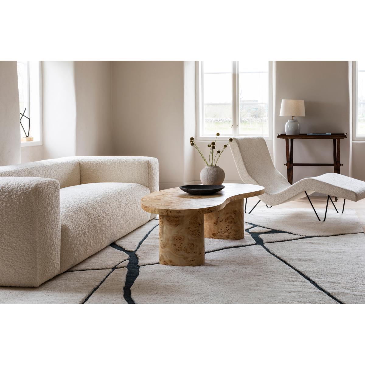 Layered Gute wool rug Black and white 180x270 cm – image 4