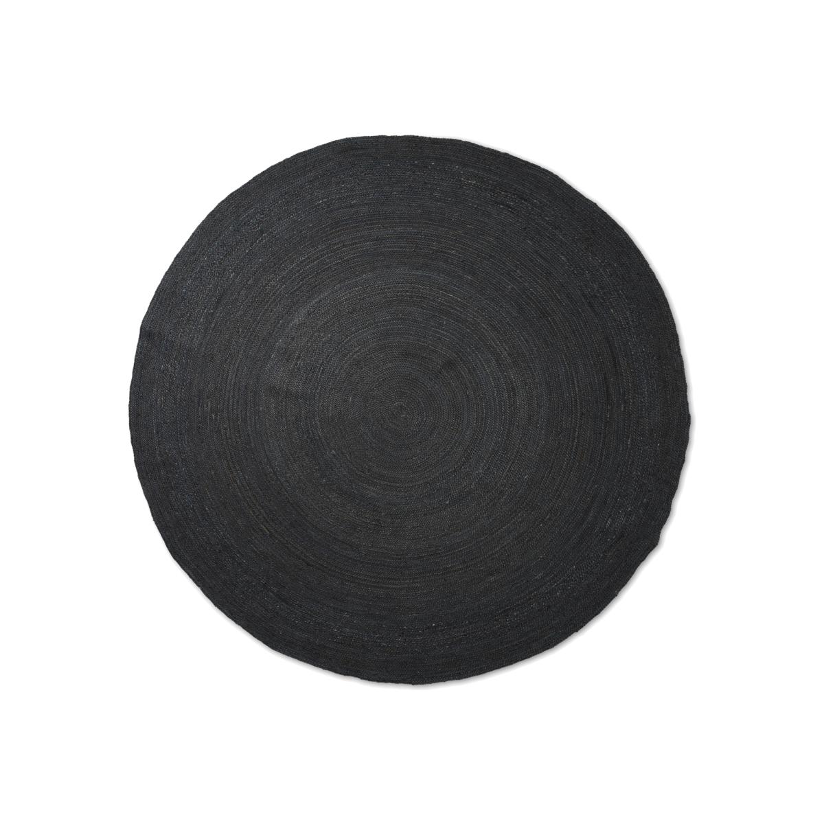 Eternal jute rug round large black