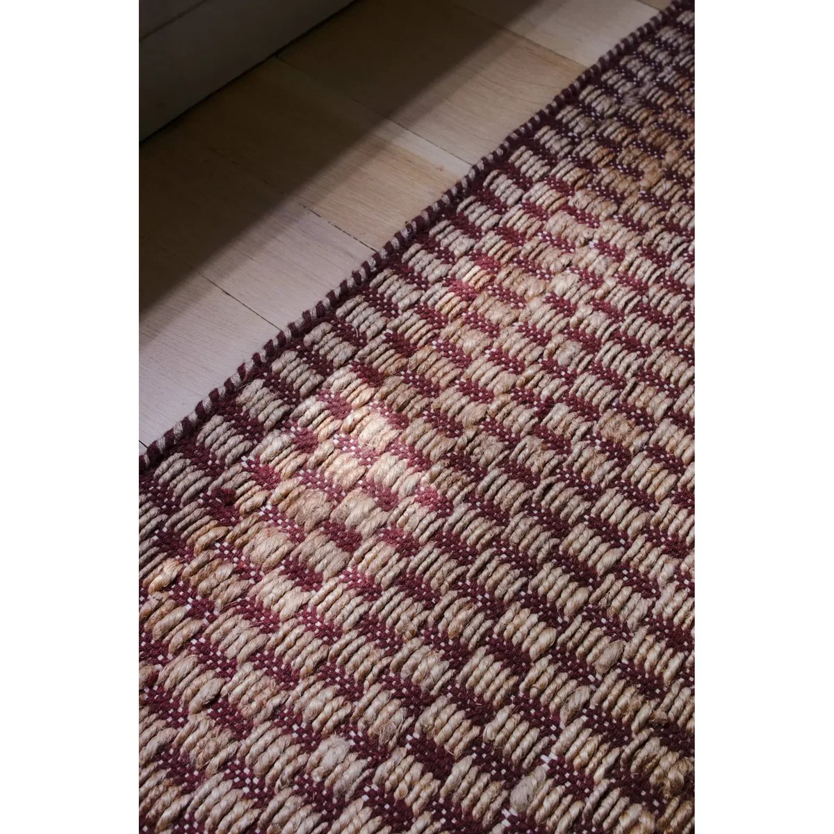 Layered Barley jute rug Burgundy 75x240 cm – image 2