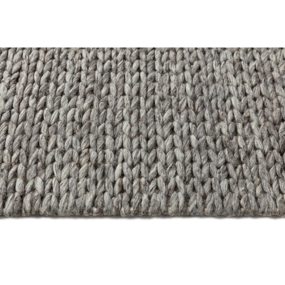 Braided wool carpet natural grey 170x240 cm – image 2