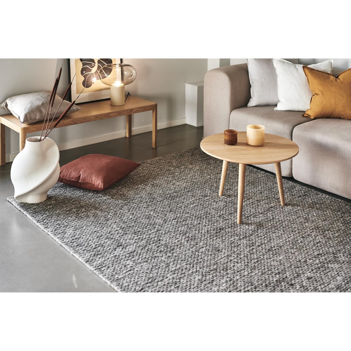 Braided wool carpet natural grey 170x240 cm – image 3