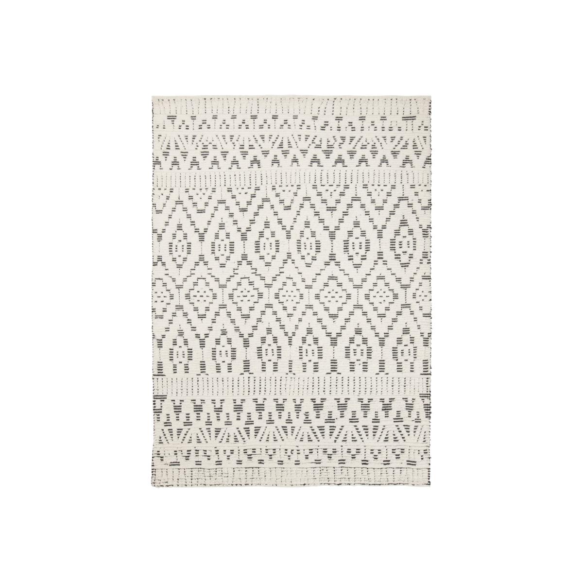 Zelbio wool carpet 140x200 cm White-black – image 1
