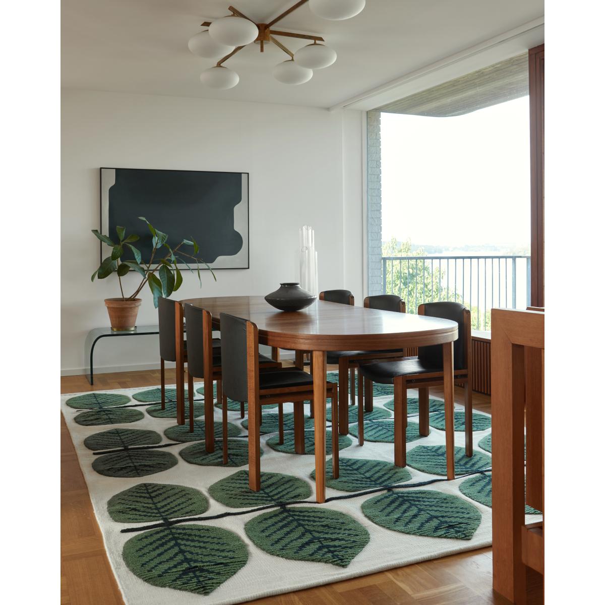 Layered Stig Lindberg Berså wool carpet Birch Green 200x300 cm – image 3