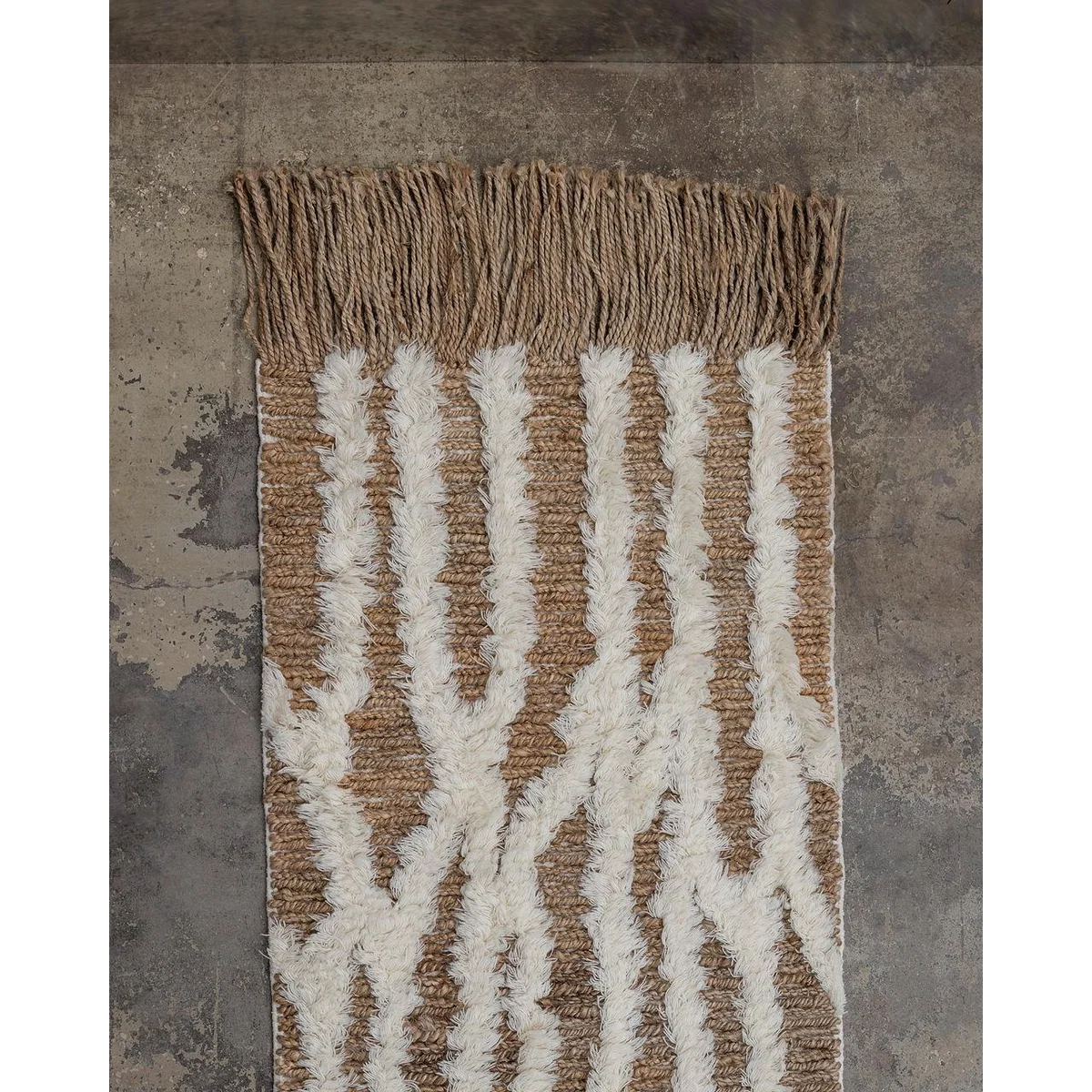 Tinted Wahl entrance rug jute 80x300 cm Brown-offwhite – image 2