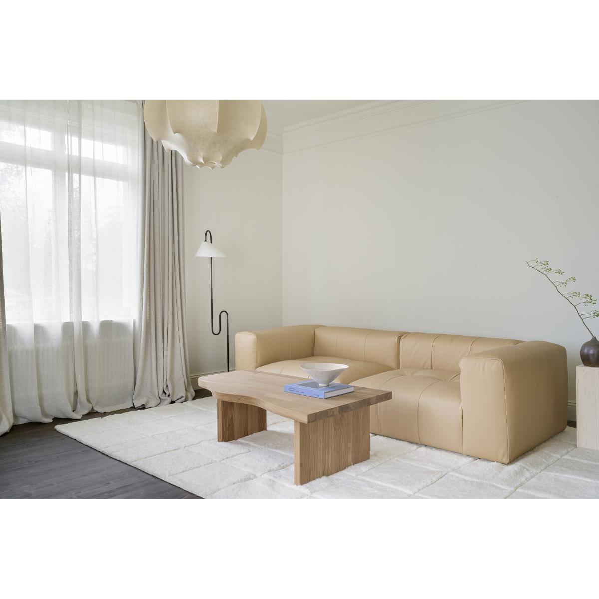 Layered Piet Checked wool carpet Bone White 300x400 cm – image 3