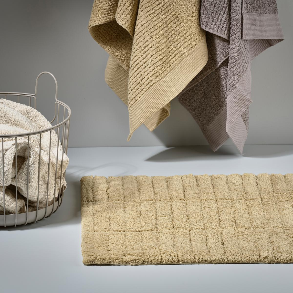 Tiles bathroom rug 50x80 cm warm sand – image 2