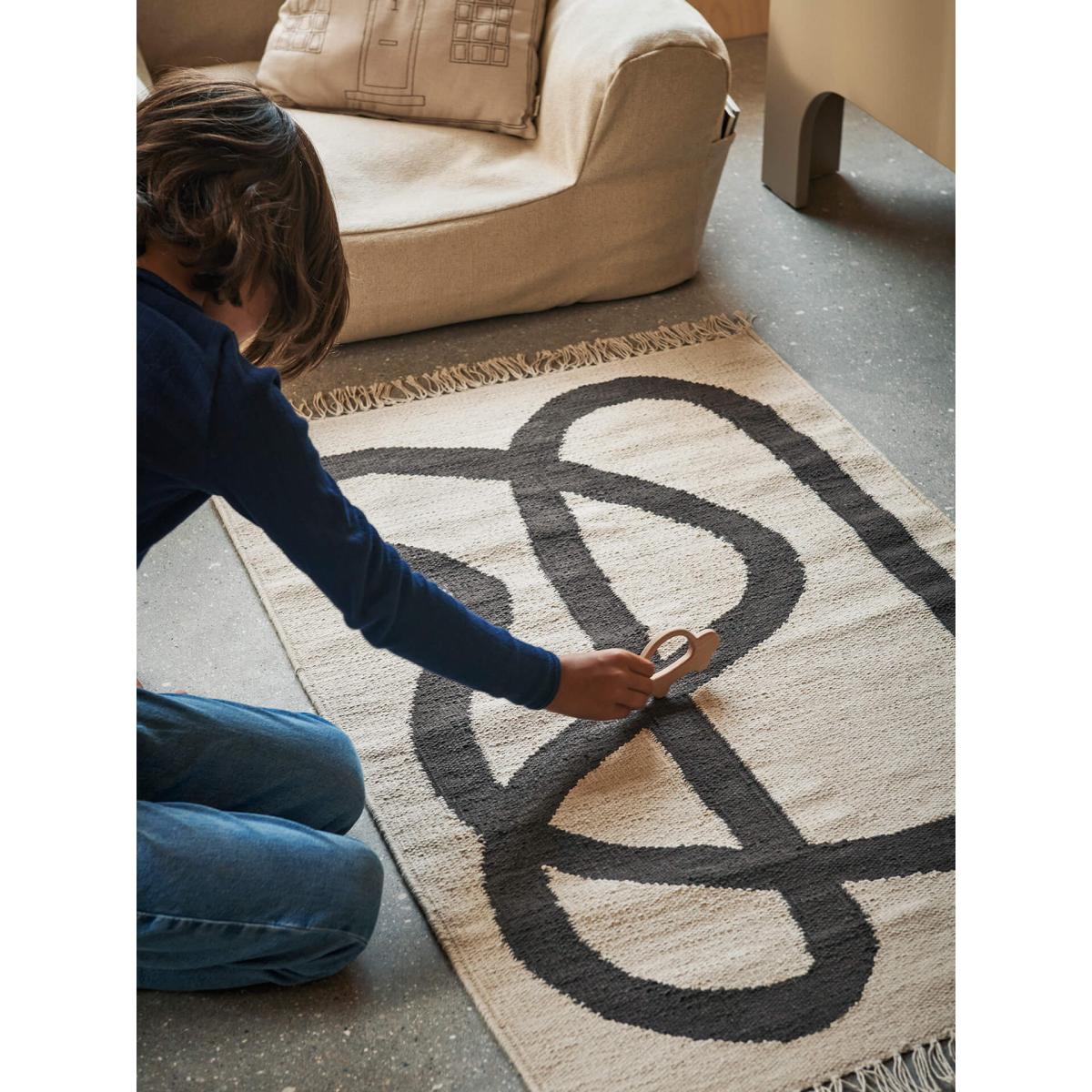 ferm LIVING Line rug 70x105 cm Off-white-Chocolate – image 6