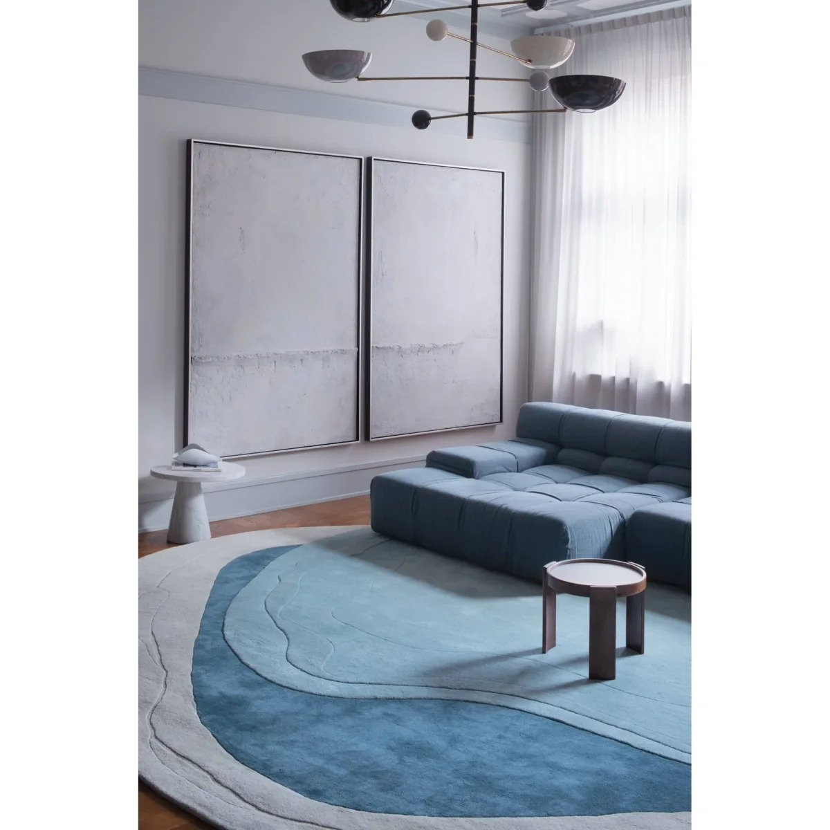 Layered Erik Bratsberg Lozza wool rug Teal 230x300 cm – image 4