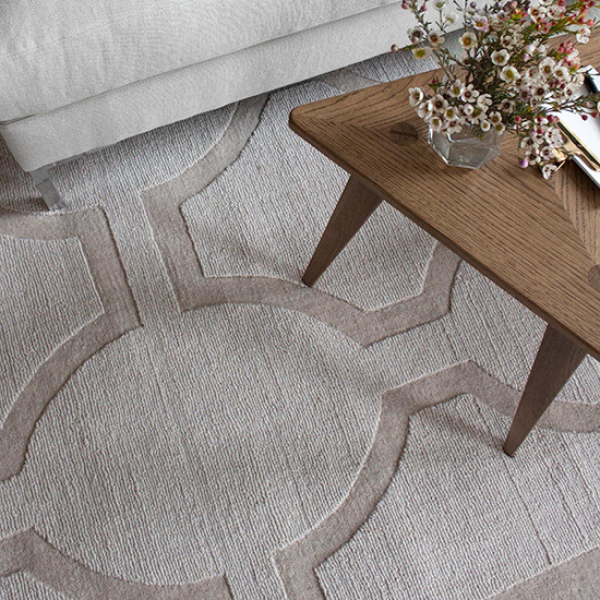 Layered Ovals oatmeal wool rug 180x270 cm – image 2