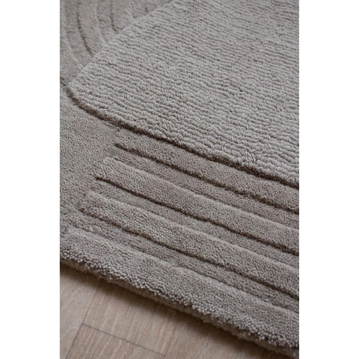 Circular wool carpet 220x350 cm Light oatmeal – image 3