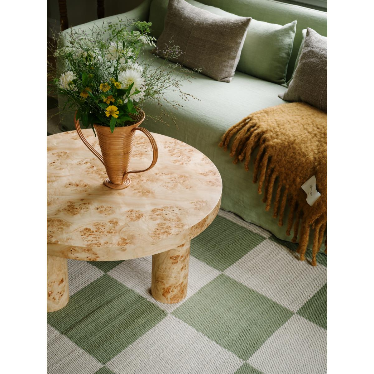 Layered Chess wool rug Sage 180x270 cm – image 2