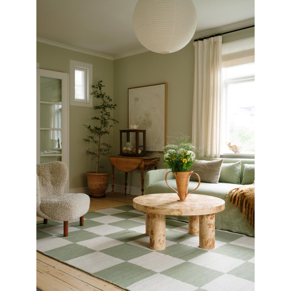 Layered Chess wool rug Sage 180x270 cm – image 3