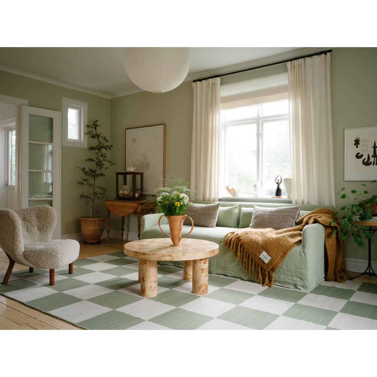 Layered Chess wool rug Sage 180x270 cm – image 4