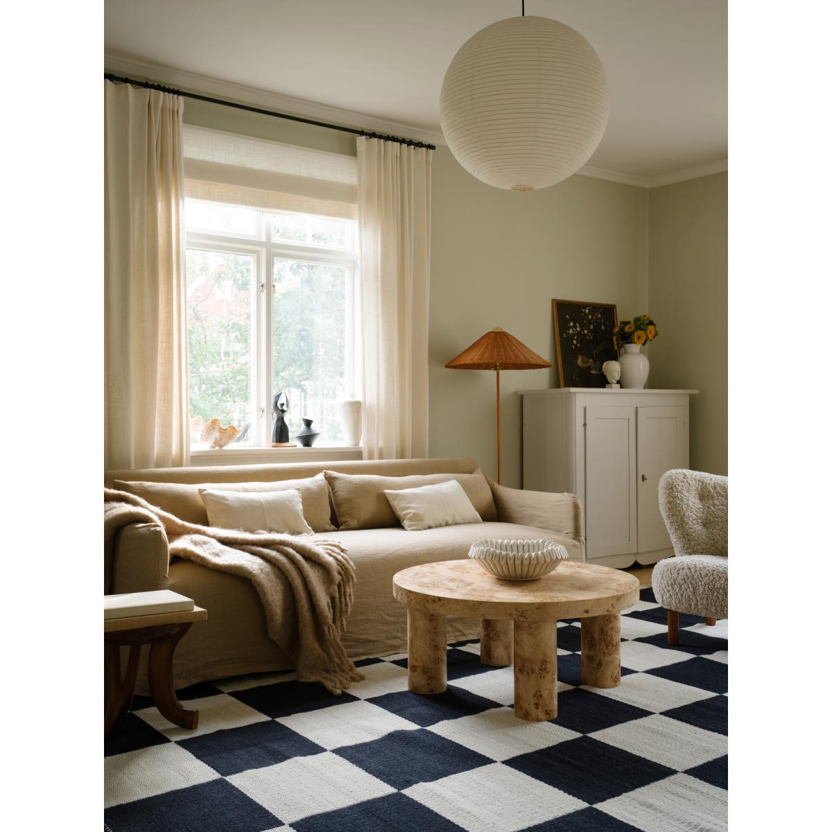 Layered Chess wool rug Black and white 180x270 cm – image 2
