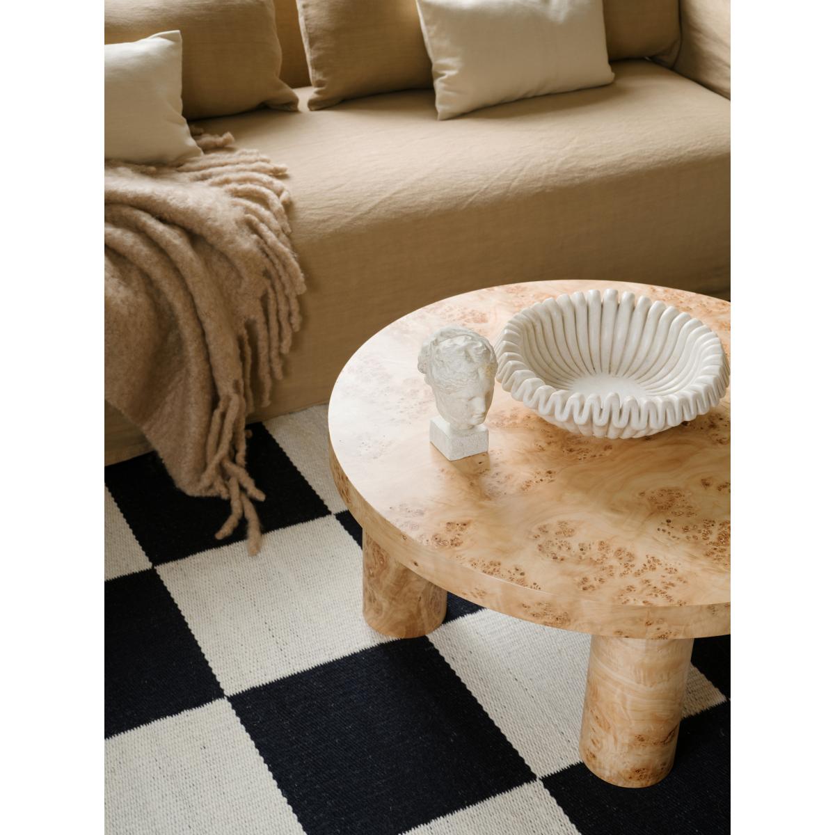 Layered Chess wool rug Black and white 180x270 cm – image 3