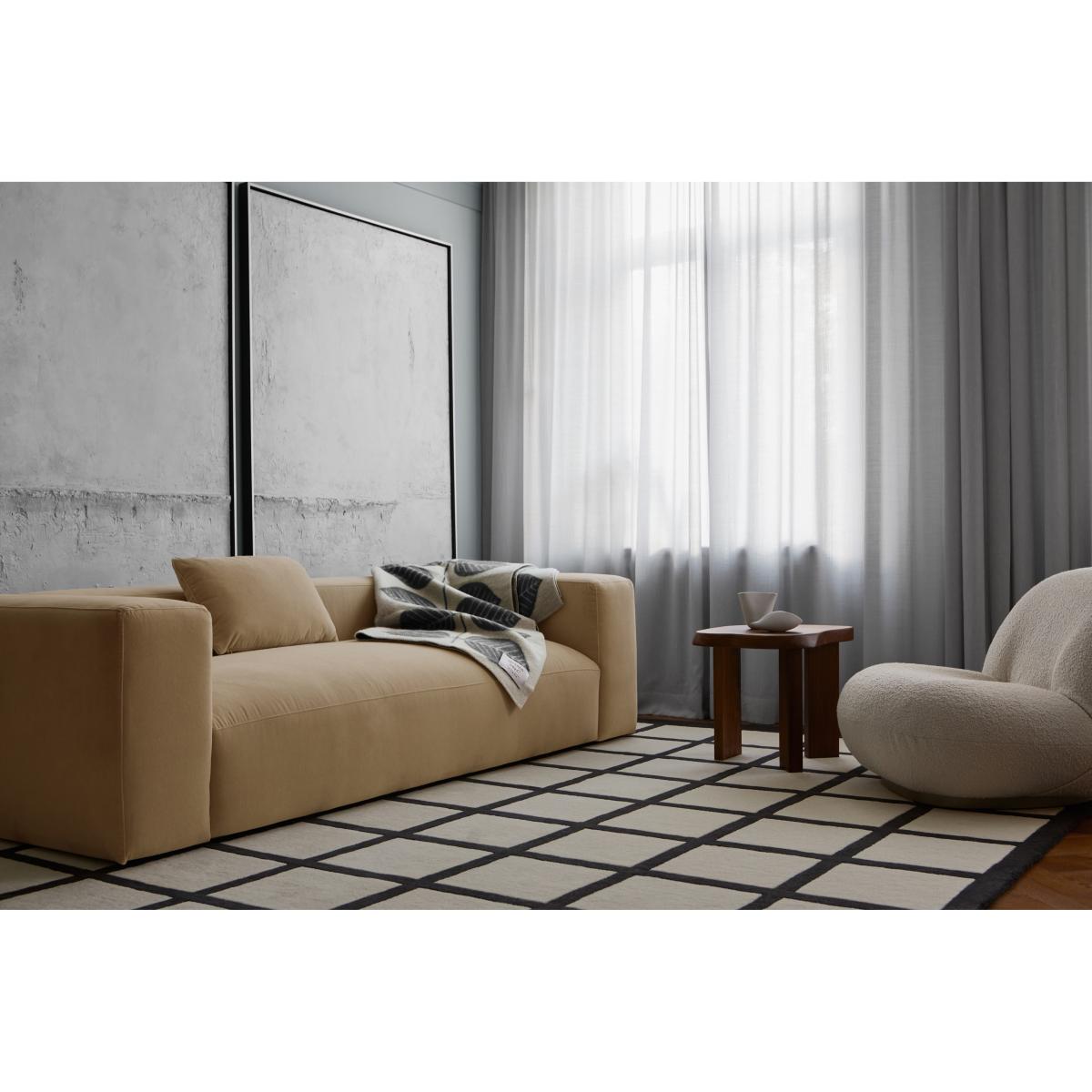 Layered Avenue Checked Bone wool carpet Bone White 200x300 cm – image 3
