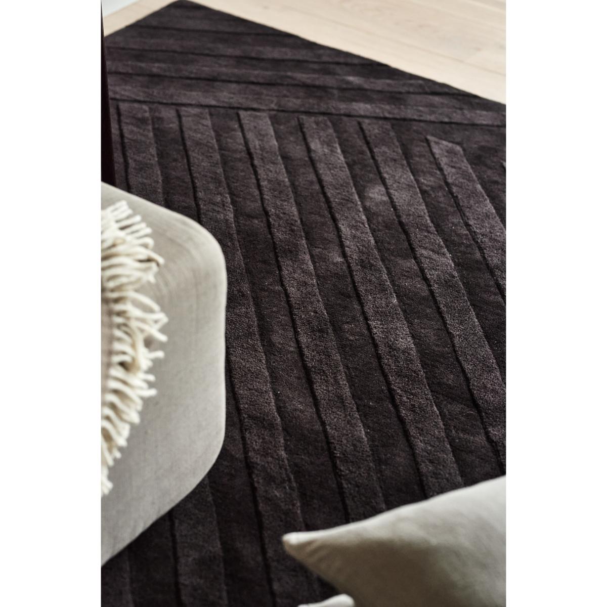 Levels wool carpet stripes brown 200x300 cm – image 3