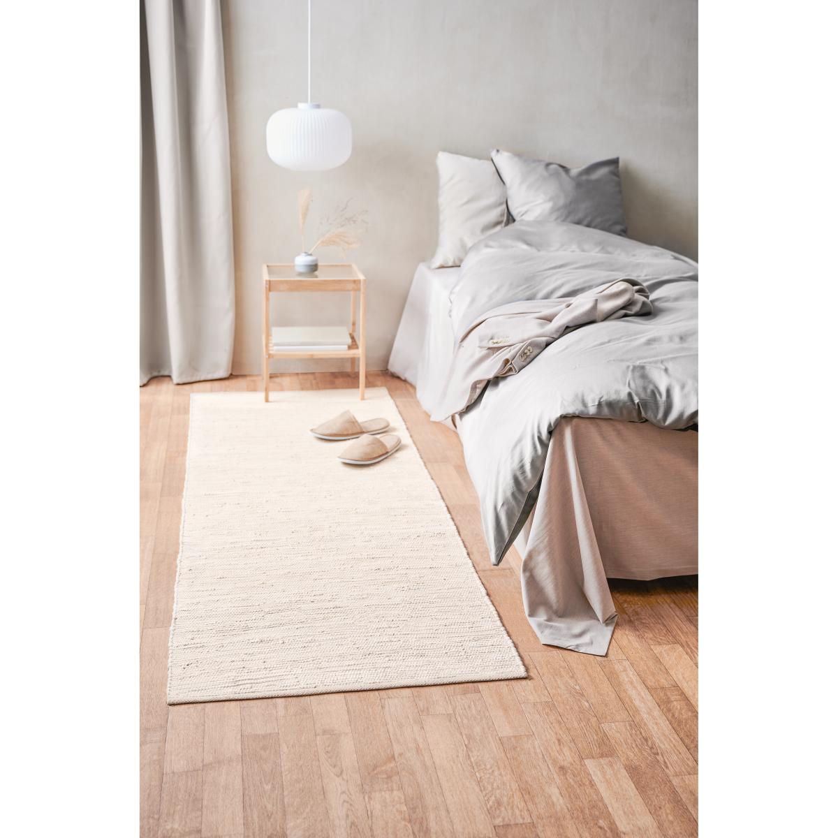 Cotton rug 75x200 cm desert white (white) – image 4