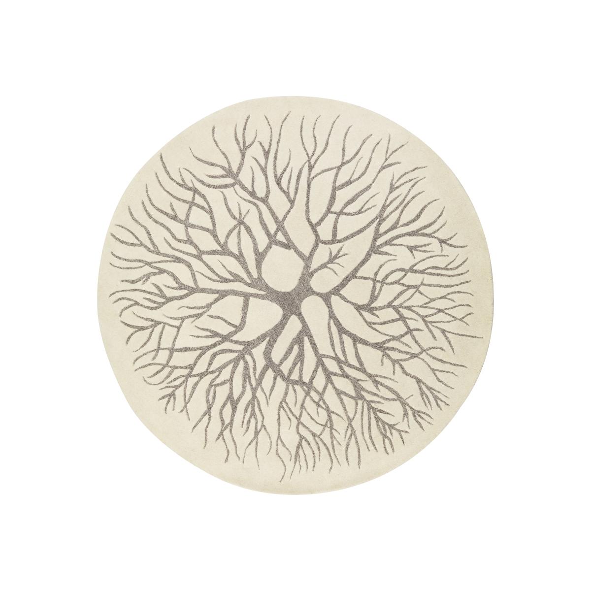 Bird's nest hand woven rug Ø 220 cm white
