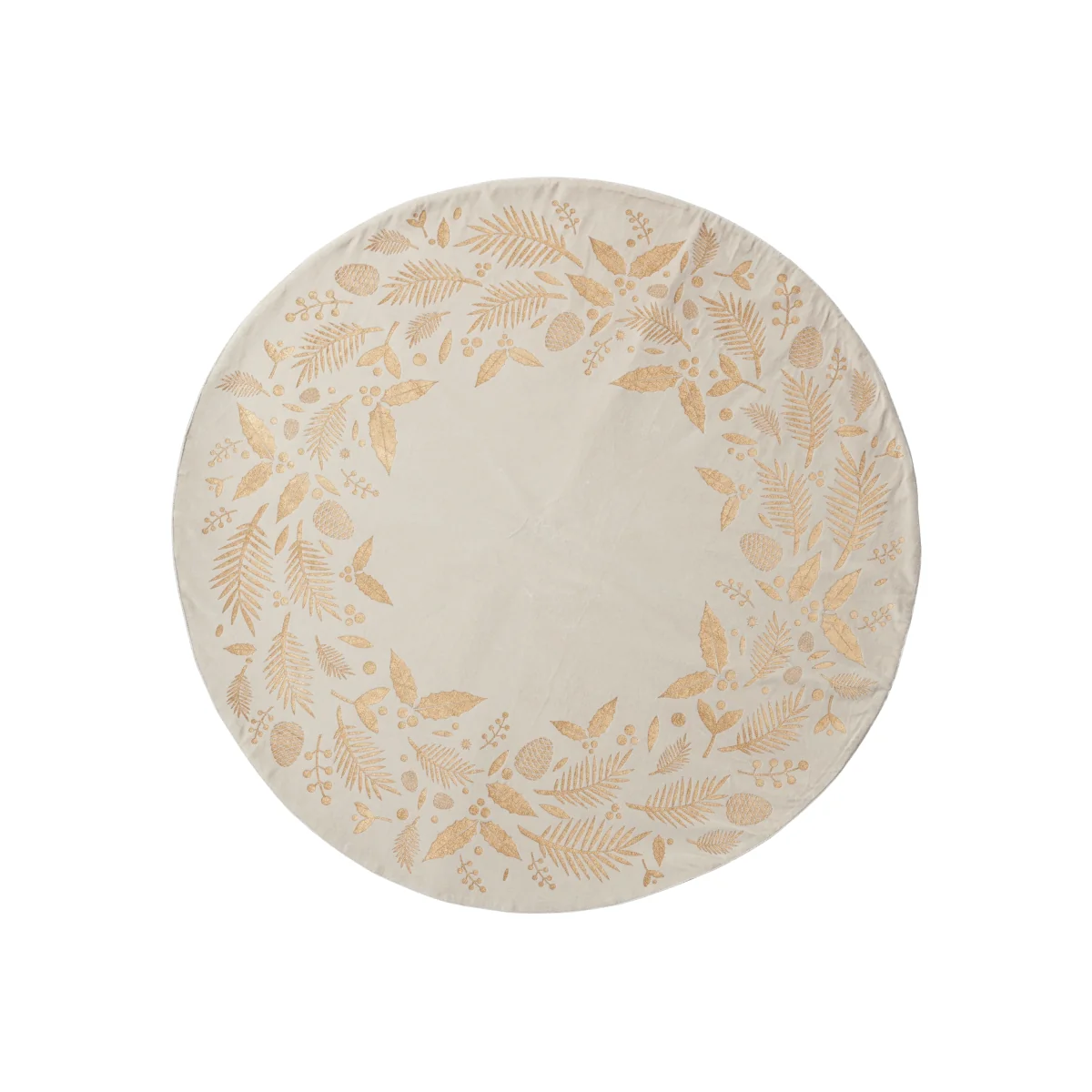 Lene Bjerre Cristie Chrsitmas tree rug Ø110 cm linen-light gold – image 1