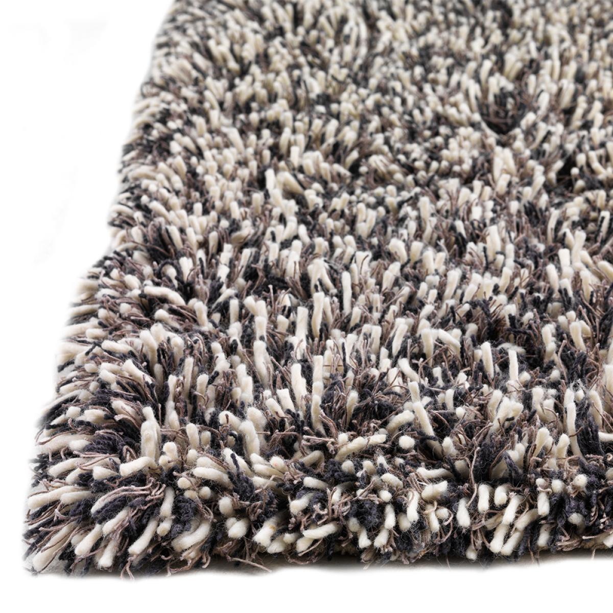 Kateha Shaggy rug White/charcoal 170x240 cm – image 3