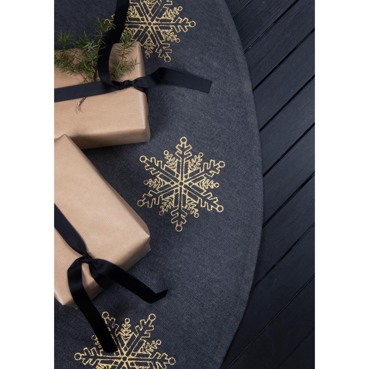Christmas tree rug snow star Ø110 cm grey-gold – image 3