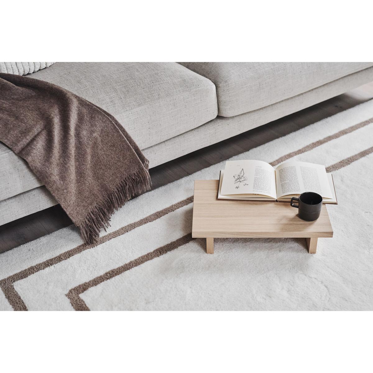 Borders wool carpet white-beige 170x240 cm – image 3