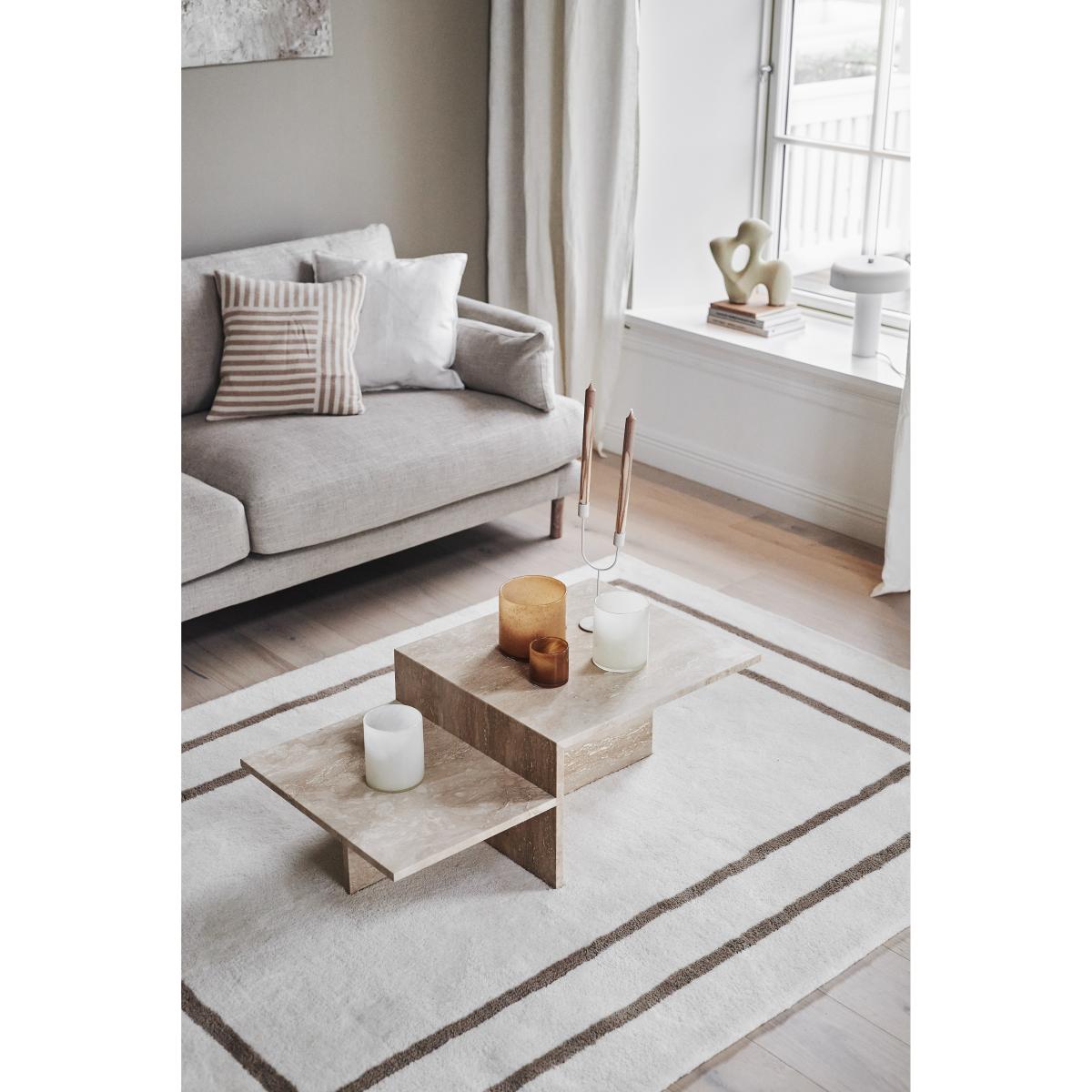 Borders wool carpet white-beige 170x240 cm – image 5