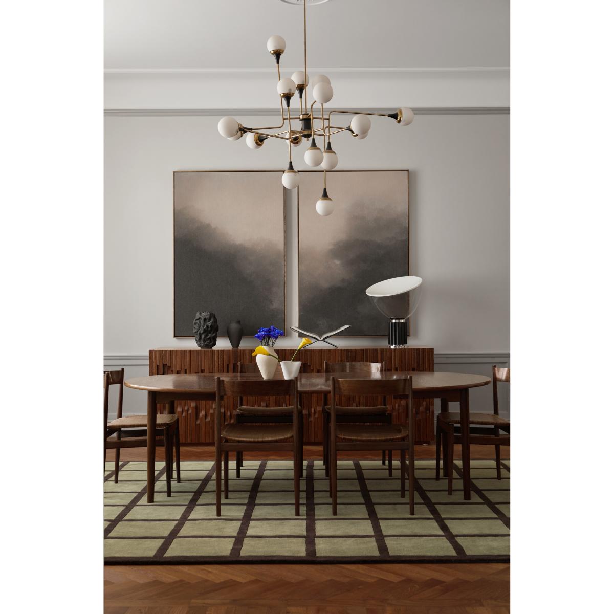 Layered Avenue Checked Bone wool carpet Olive. 300x400 cm – image 2