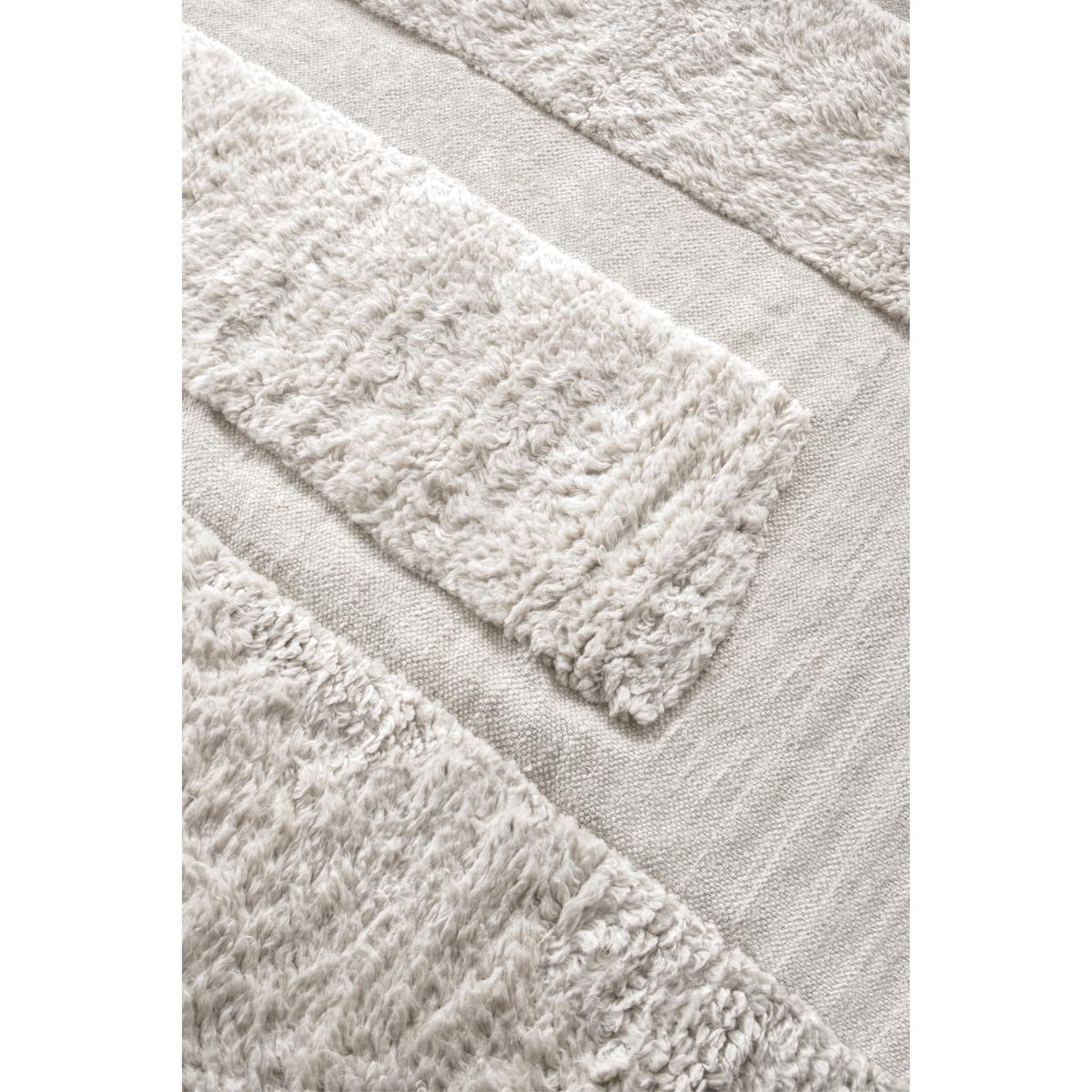 Layered Punja Bricks wool carpet Bone White. 160x230 cm – image 2