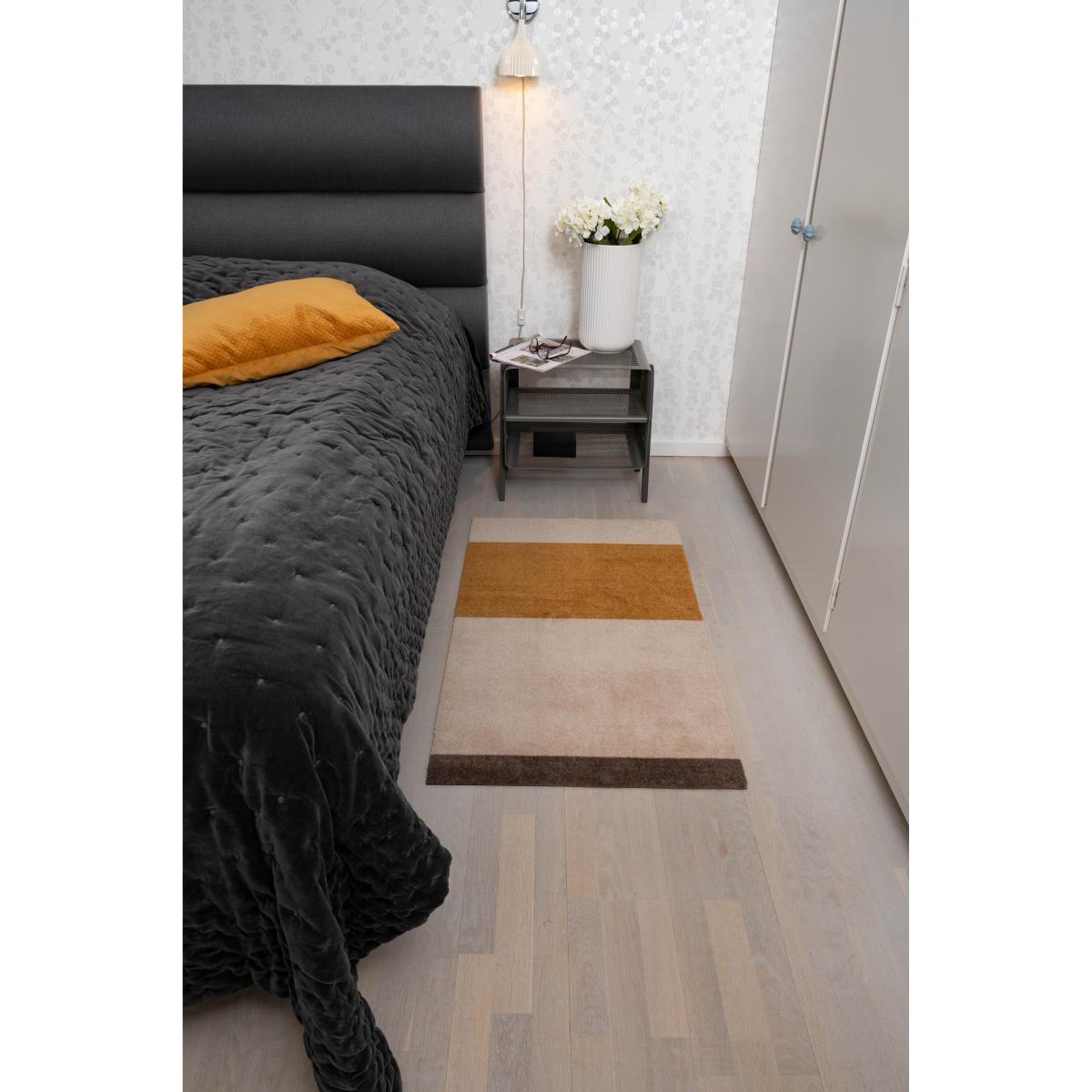 tica copenhagen Stripes by tica. horizontal. hallway rug Ivory-dijon-brown. 67x120 cm – image 3