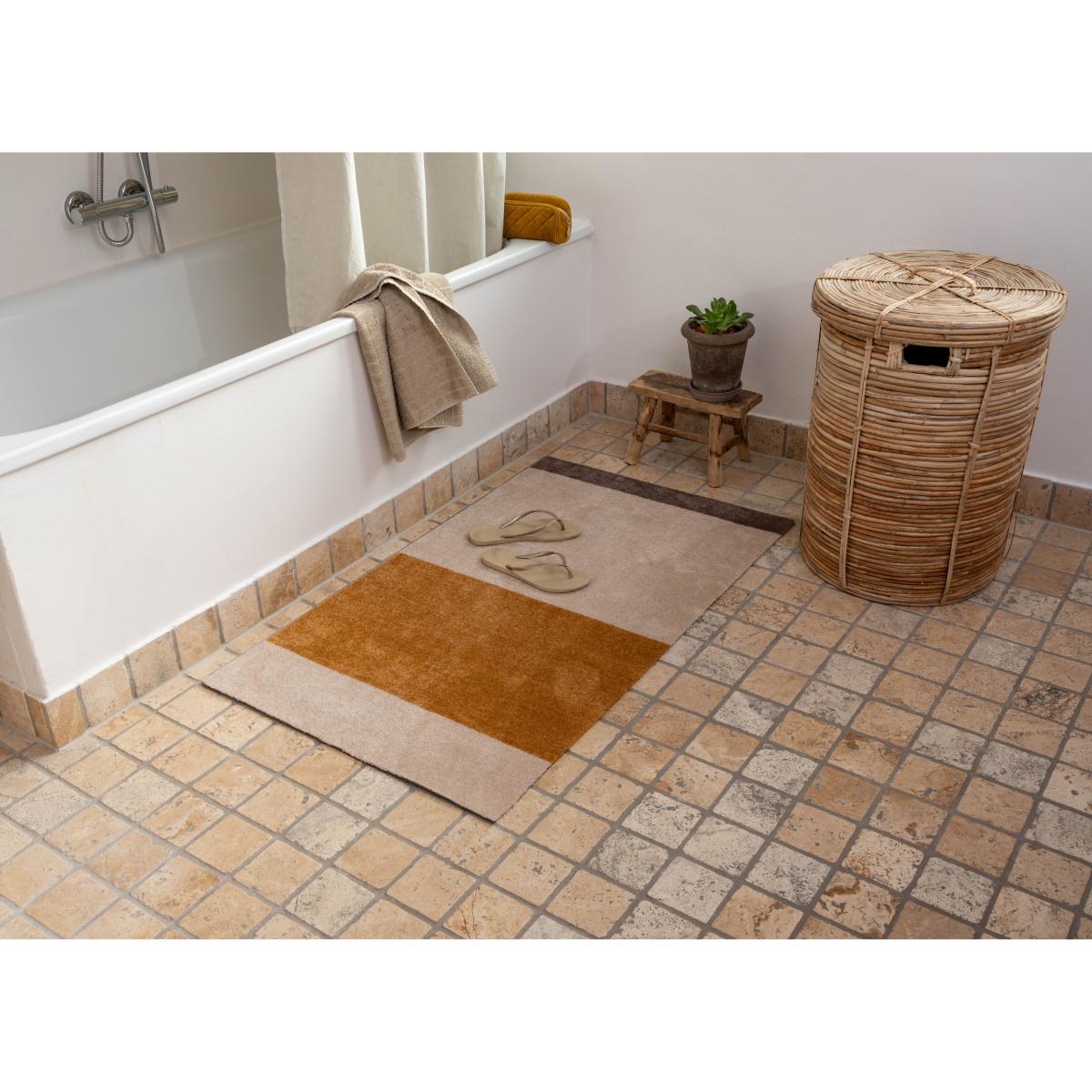 tica copenhagen Stripes by tica. horizontal. hallway rug Ivory-dijon-brown. 67x120 cm – image 5