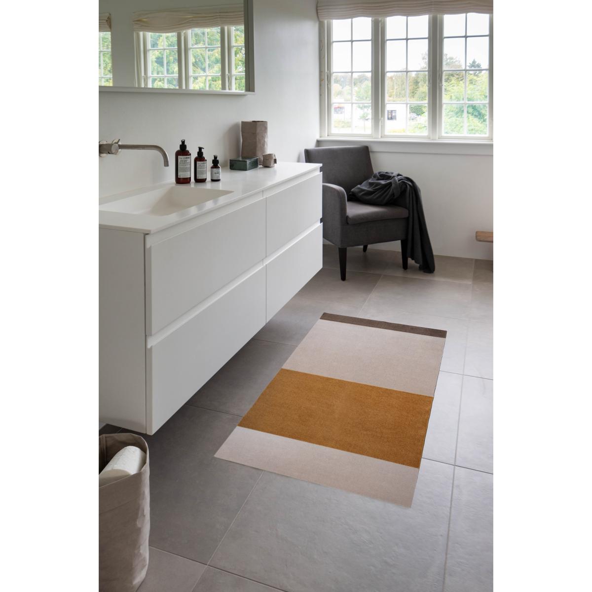 tica copenhagen Stripes by tica. horizontal. hallway rug Ivory-dijon-brown. 67x120 cm – image 6