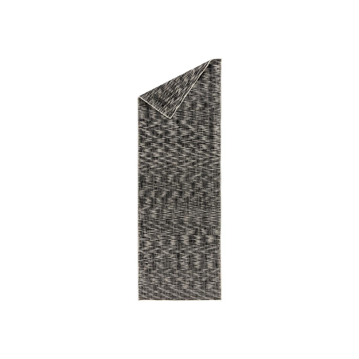 Pebble wool carpet black 80x240 cm – image 1