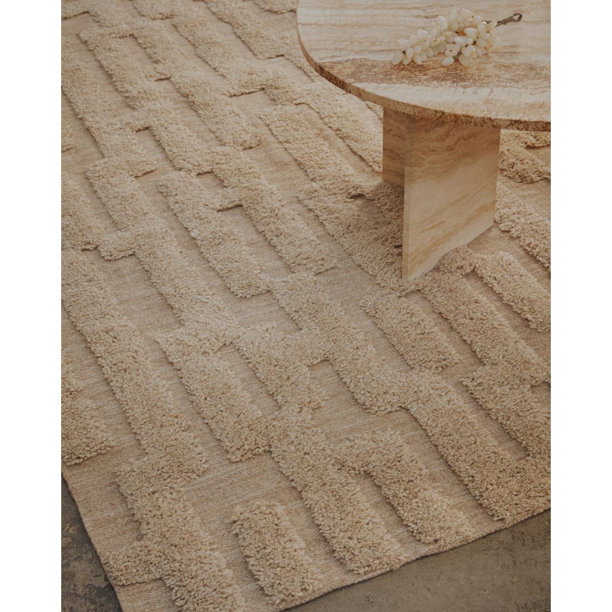 Tinted Bielke wool carpet 160x230 cm Beige-melange – image 3